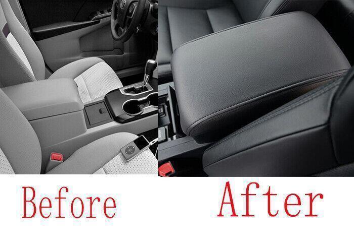 for Toyota for Camry 12-16 Black PU Leather Middle Console Armrest Box Cover Trim 1P