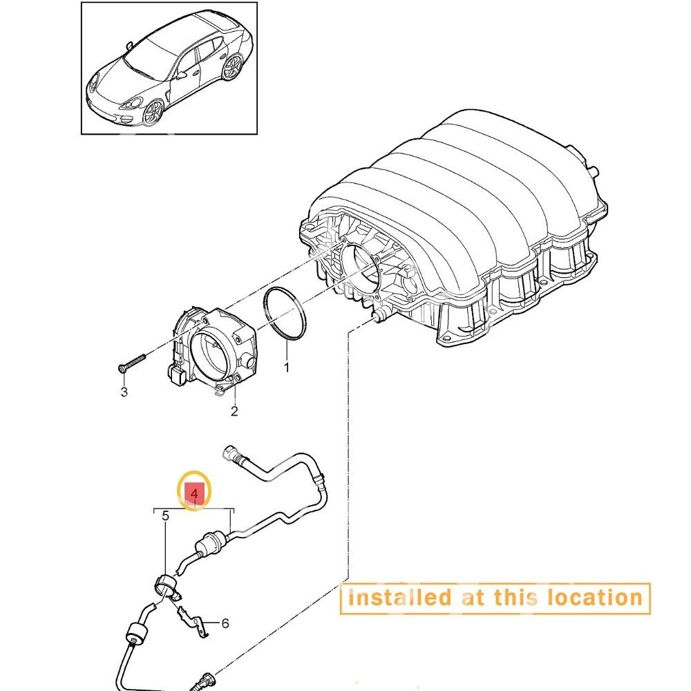 Equipment Manufacturer ( ) 94611002004- for Porsche for Panamera fuel tank vent hose