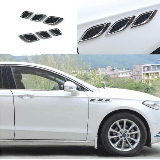 6P Chrome Fender Body Side Air Outlet Cover Trim for Ford Mondeo Fusion 13-2020