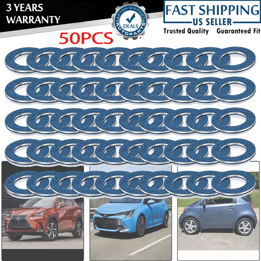 Fit for Toyota for Lexus Oil Drain Plug Washer Gasket 90430-12031 [ Set of 50 ] Q