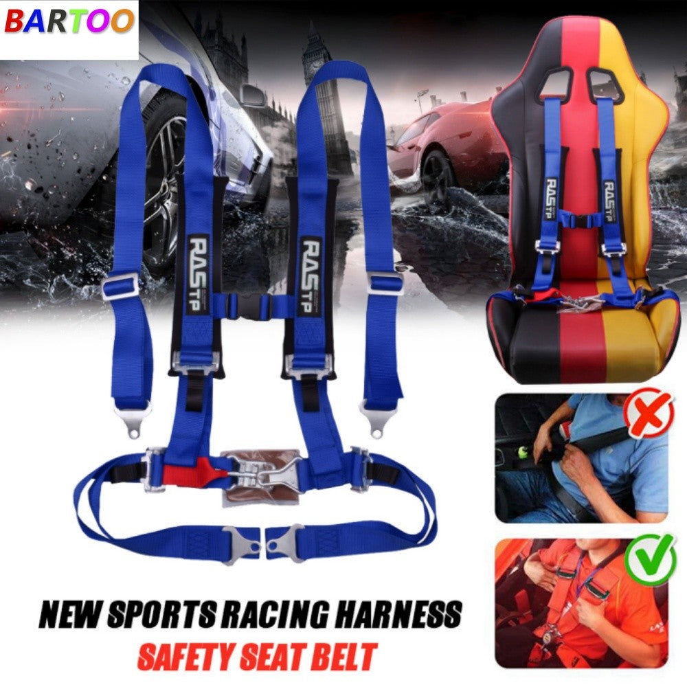 Blue RASTP 2 Universal 4-Point Car Auto Racing Sport Belt Harness Strap Q
