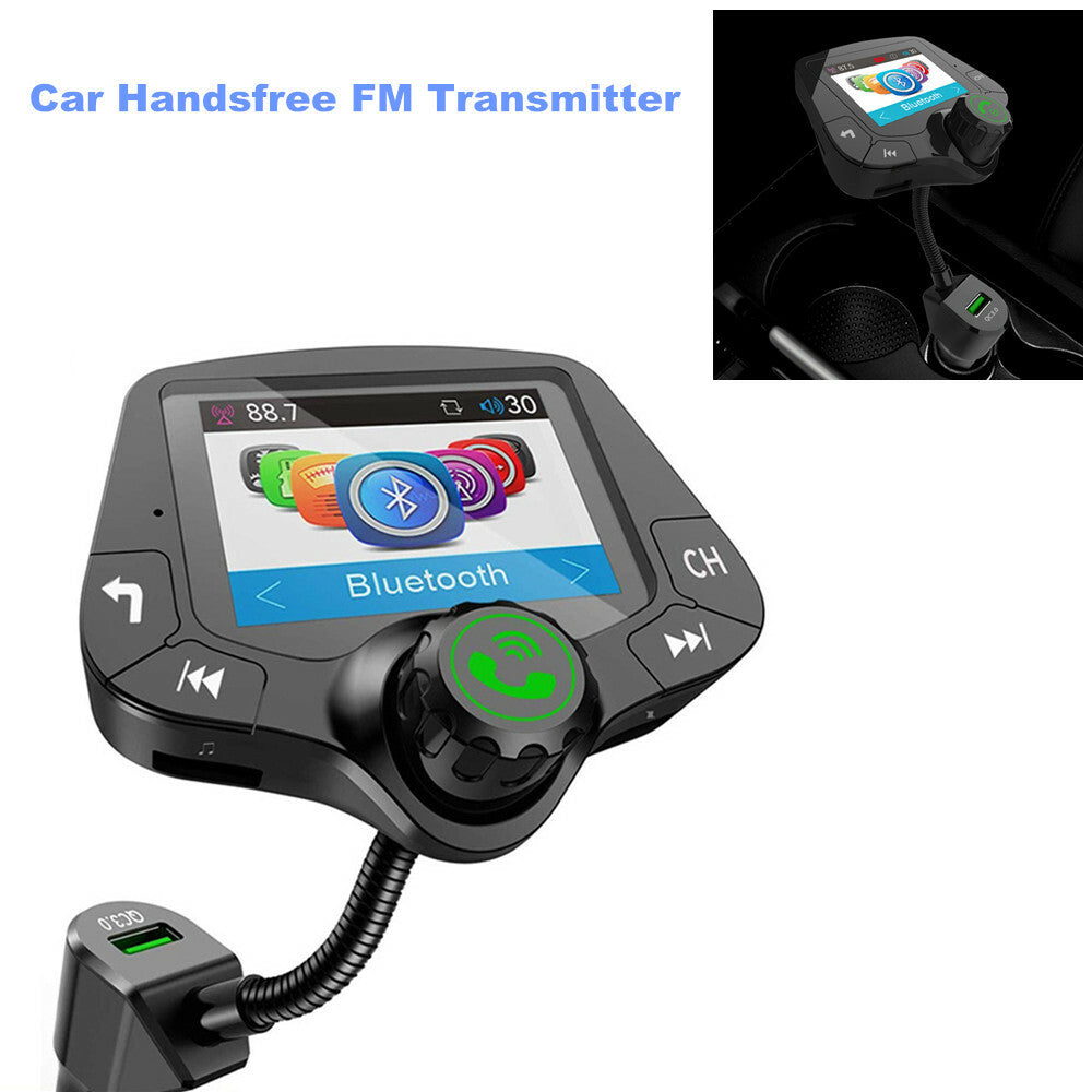Car-mounted hands- FM transmitter, large screen, multi-functional Bluetooth USB MP3 player n