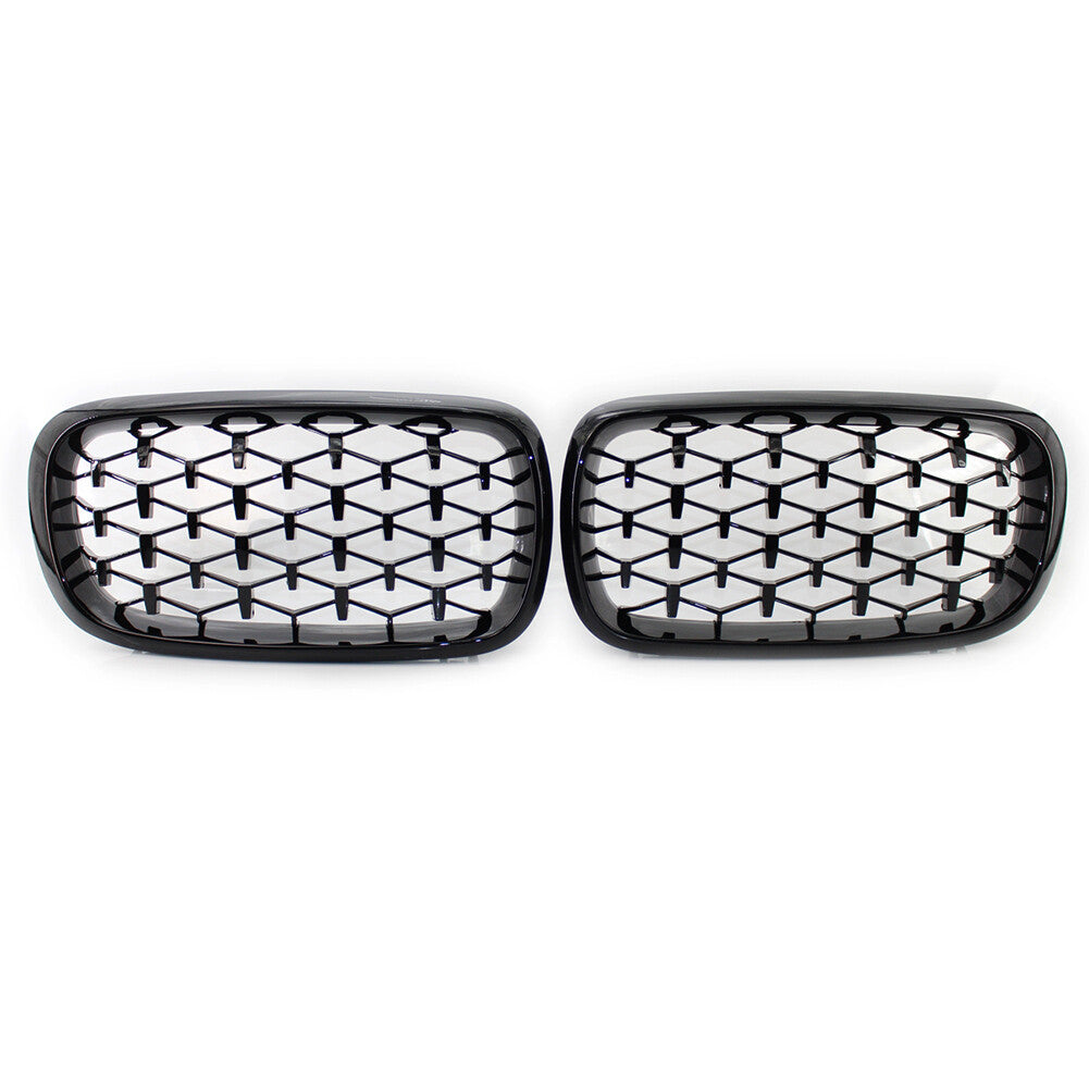 Front Grille Glossy Black Diamond Meteor Style Fits for BMW X5 F15 2014-16