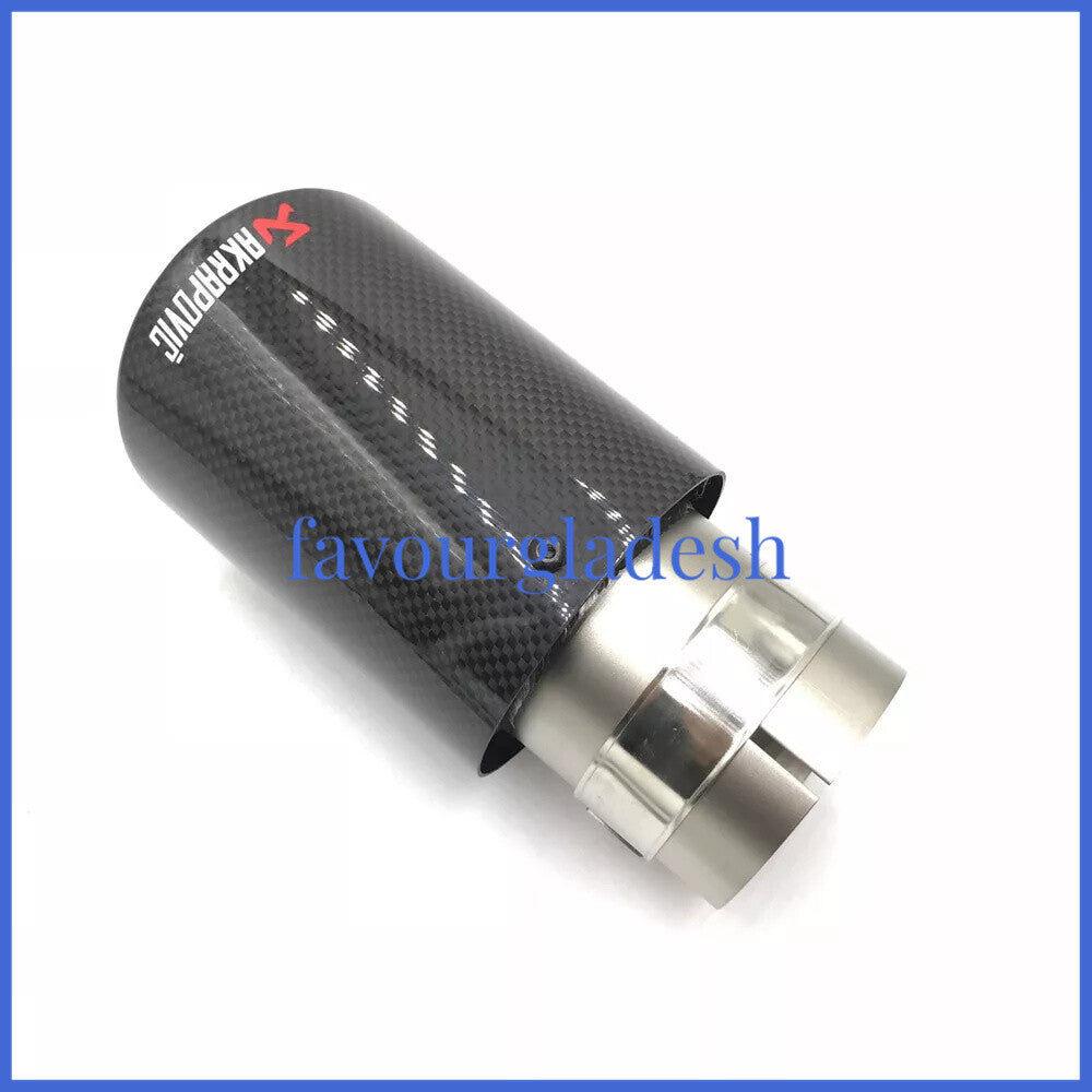 Universal AKRAPOVIC Exhaust Tip Muffler Pipe Carbon Fiber 51mm inlet 89mm outlet