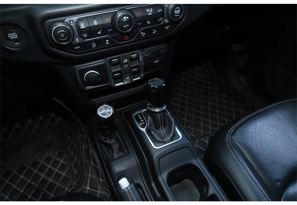 for Jeep for Wrangler JL JT 2018+Gear Shift Knob 4WD Four Wheel Drive Trim ABS Black