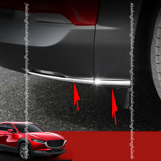 for Mazda CX-30 2020-2022 Stainless Front & Rear Bumper Lip Spoiler Aprons Trim