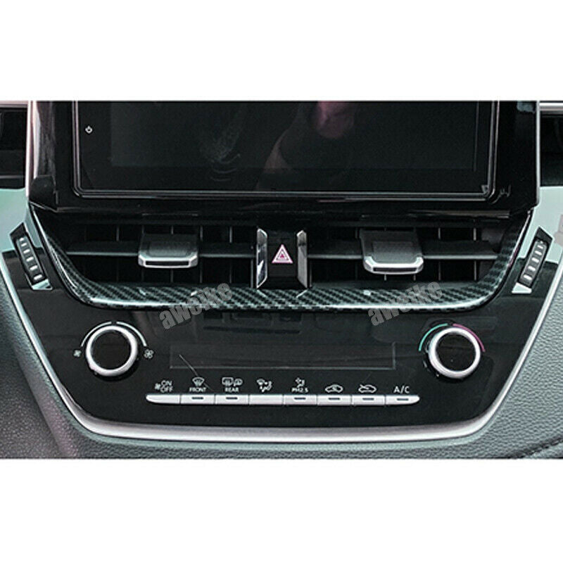 1X Carbon Fiber Look Center Air Outlet Frame Cover Trim for Toyota for Corolla 20-24