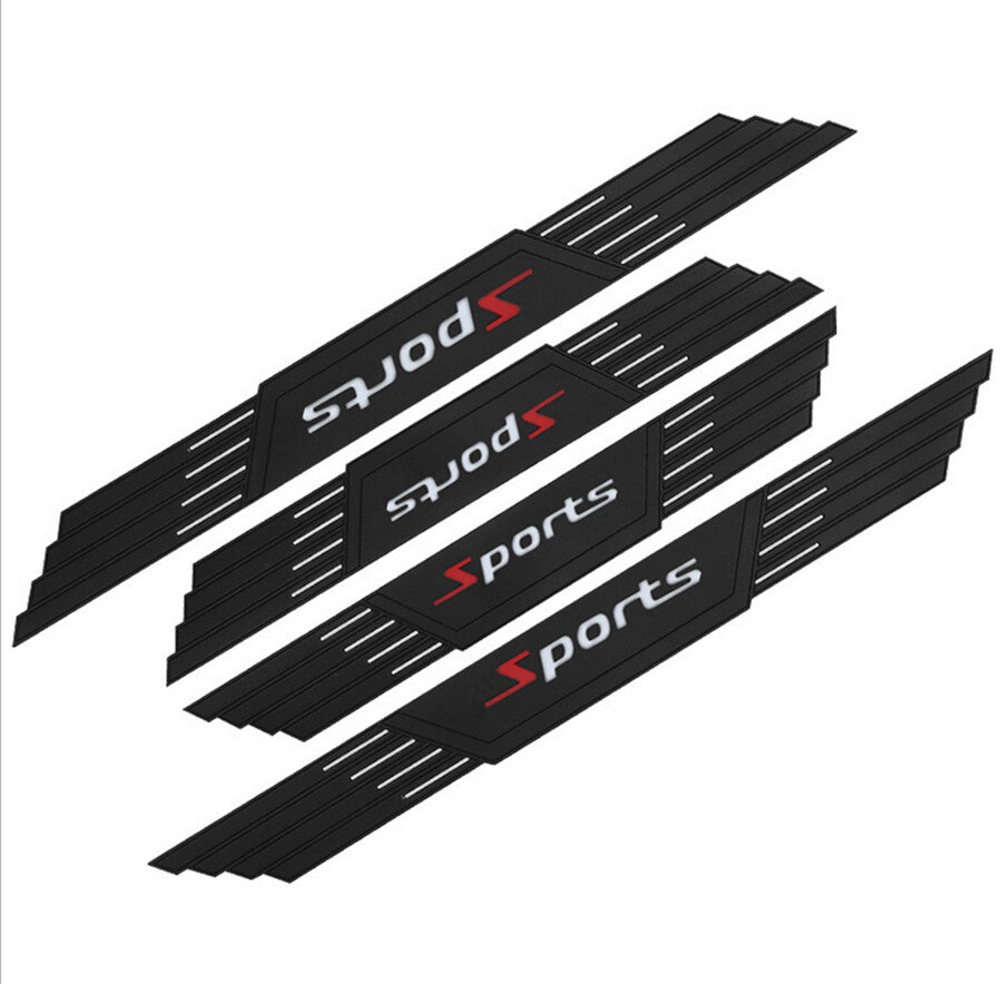 Car Door Scuff Sill Cover Panel Step Portector Accessories Flexible Rubber Black