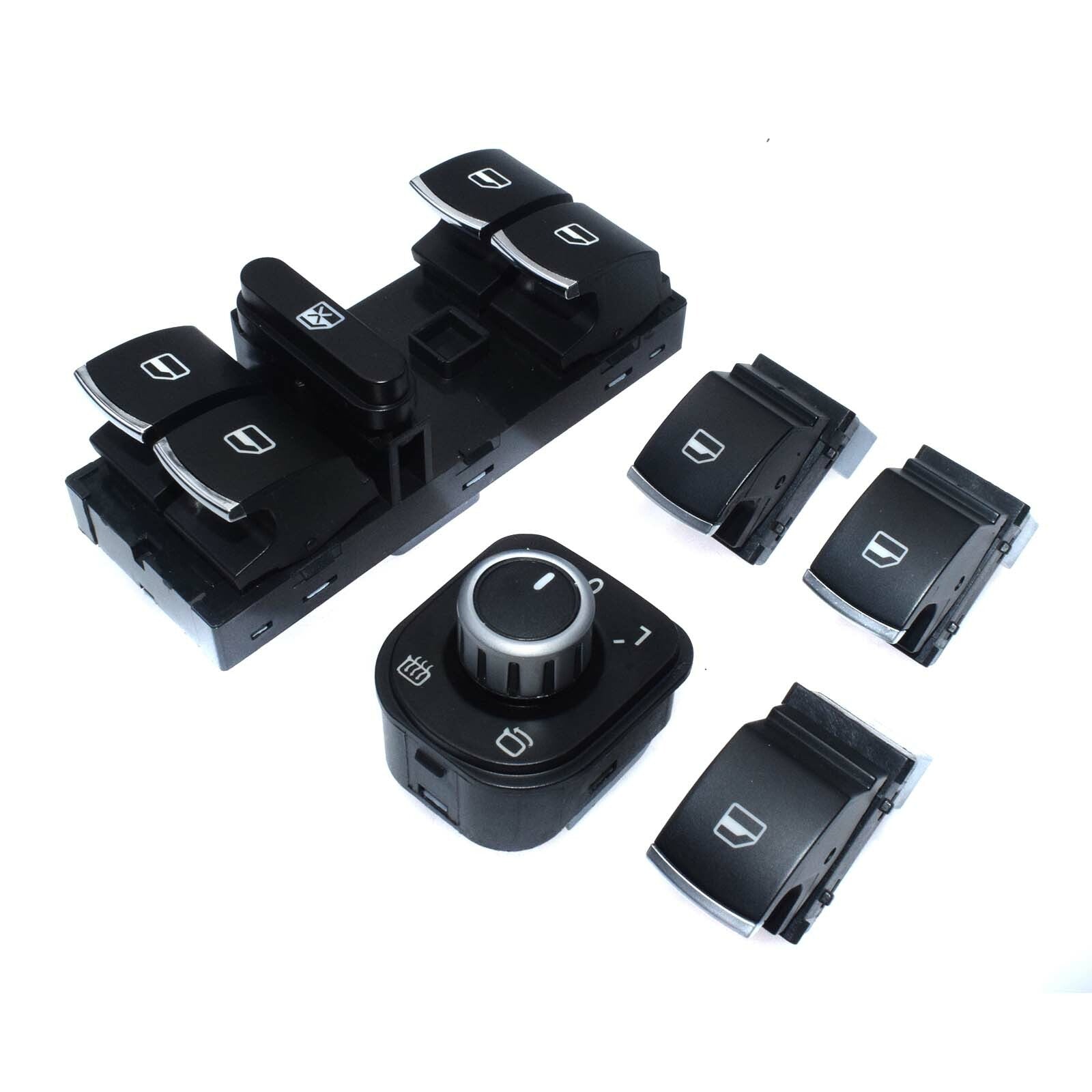 New Chrome Home Window Mirror Switch Kit 5 for Jetta 3, for Golf MK5, MK6, for Passat - n