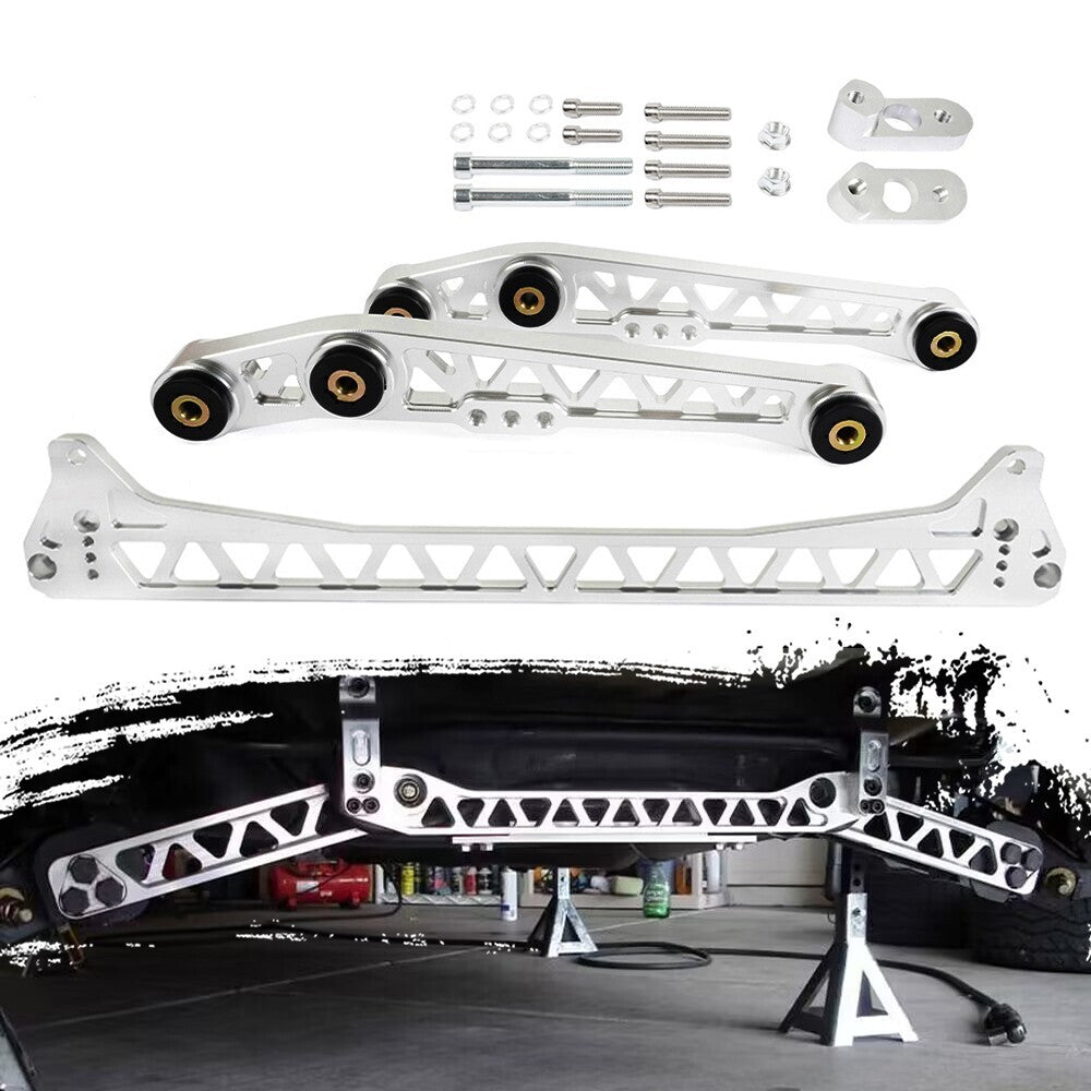 Silver Billet Rear Lower Control Arms + Subframe Brace for Honda for Civic EG 92-95 Q