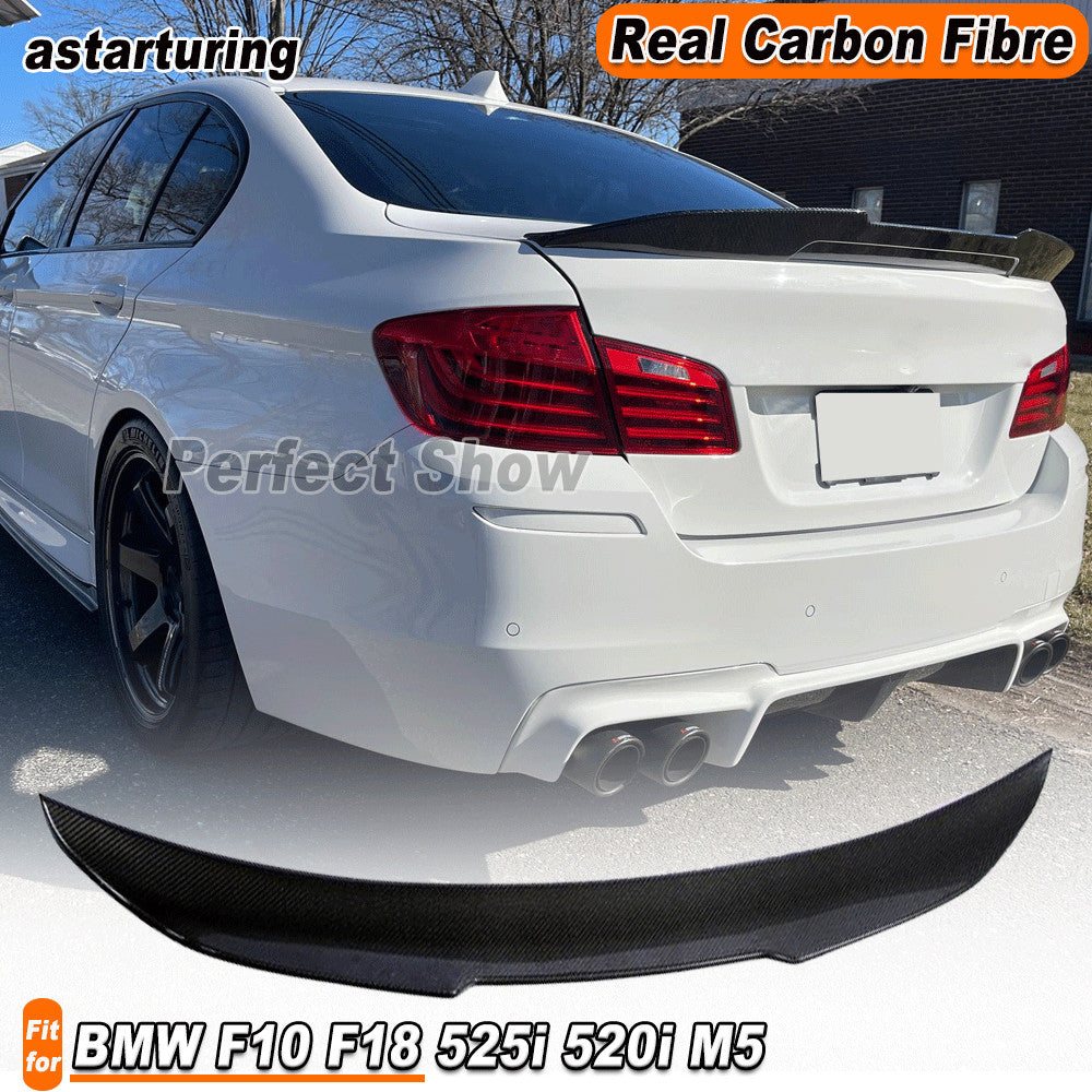 for BMW F10 F18 525i 520i M5 Sedan 2010-2016 REAL Carbon Rear Trunk Wing Spoiler
