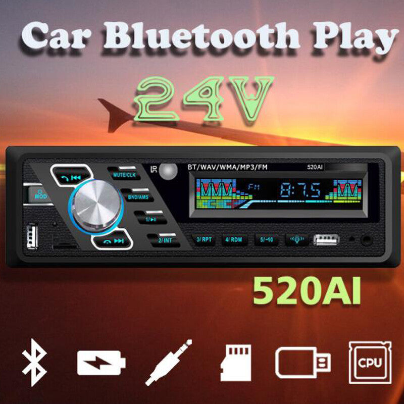 24V 4-channel digital car Bluetooth audio USB/SD/FM/WMA/MP3 radio stereo components n