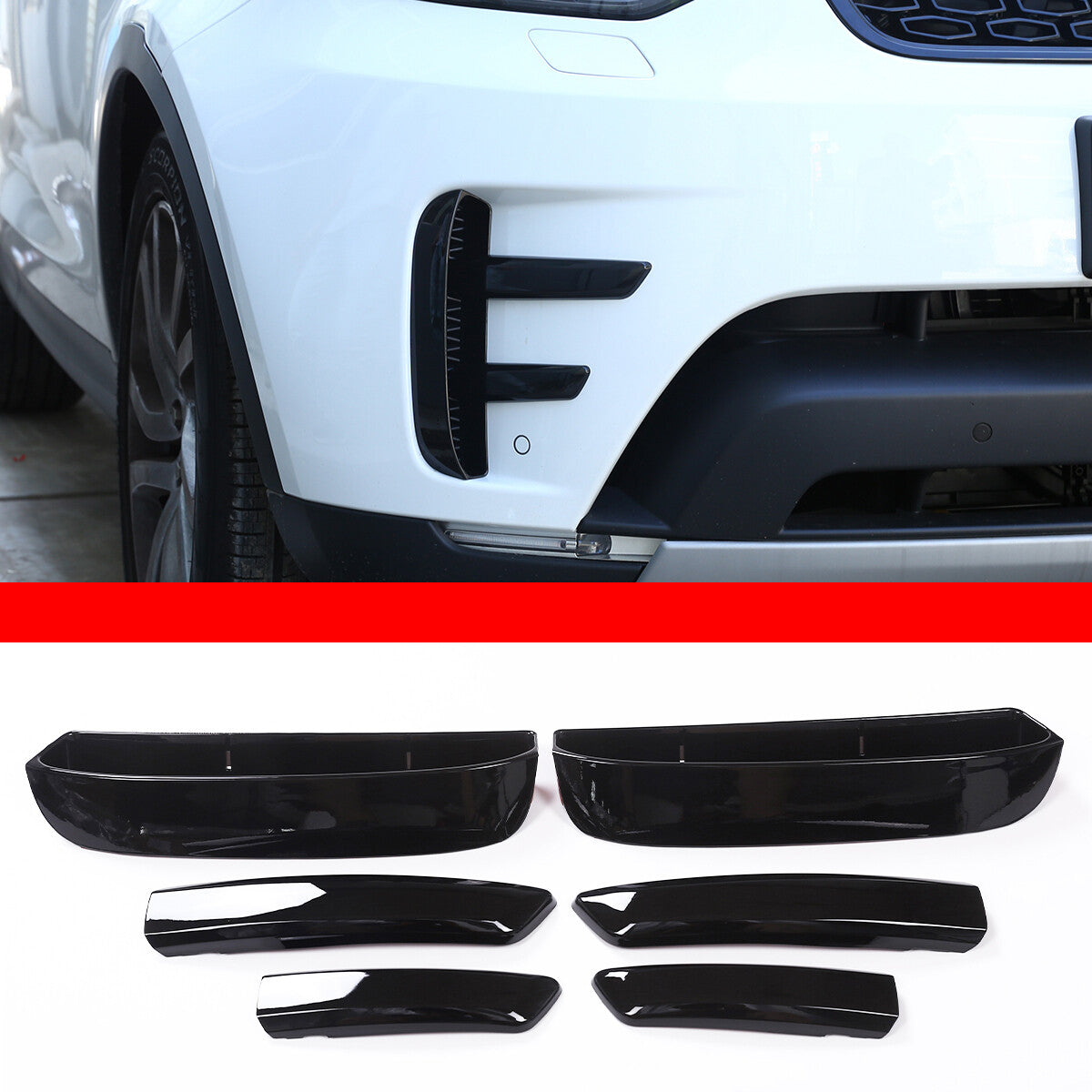 2-Piece Front Bumper Ventilation Grille Trim for Land Rover Discovery 5 L462 2017-2021 n