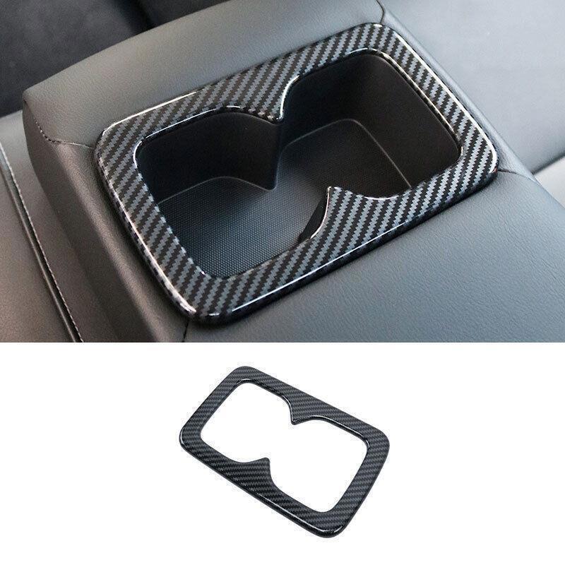 Carbon Fiber Rear Water Cup Panel Moulding Cover Trim for Nissan Sentra 2020-23