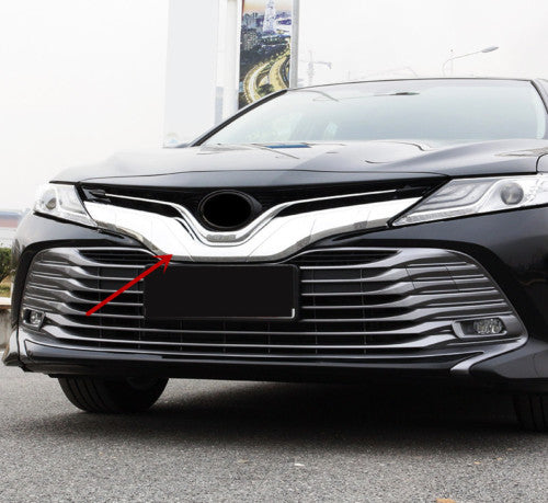 1X Chrome Car Front Bumper Grill Trim Cover for Toyota for Camry 2018-2020 L LE XLE