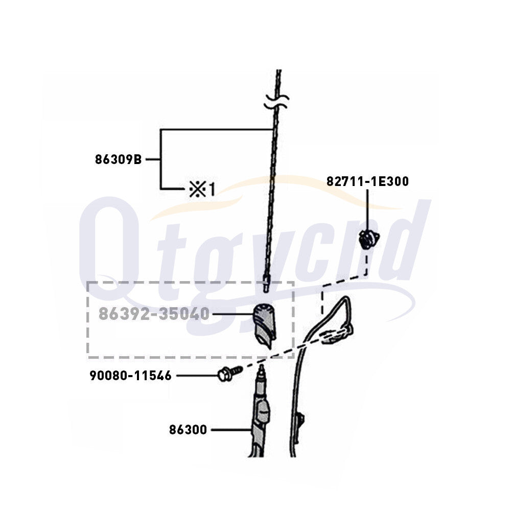 Suitable for 4Runner 2010-2014, new for Toyota antenna decorative grommets base 86392 - 35040