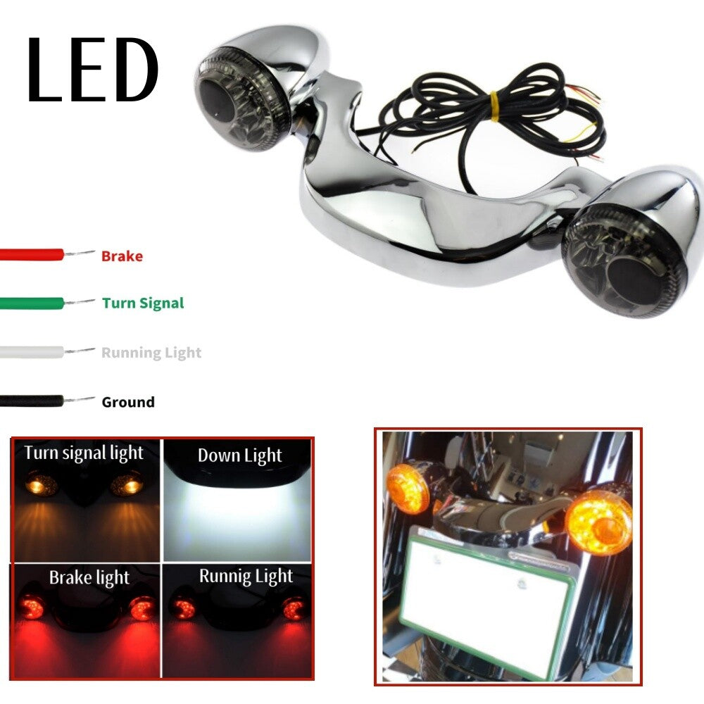 Rear turn signal brake LED light bar suitable for Harley Touring Road Street Glide Chrome - n