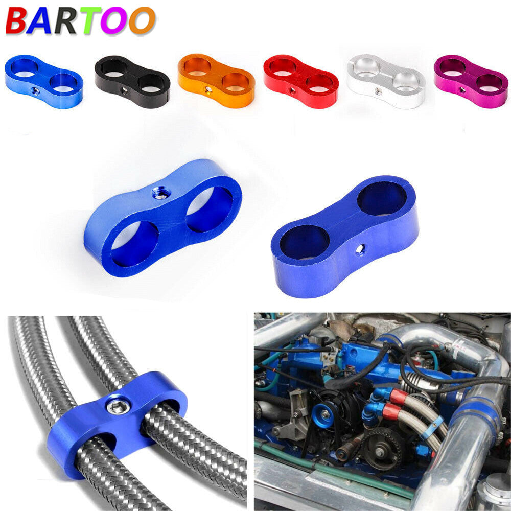 4Pcs Hose Separator Clamp Fitting Connector 6AN 8AN 10AN Oil Fuel Hose Line Q