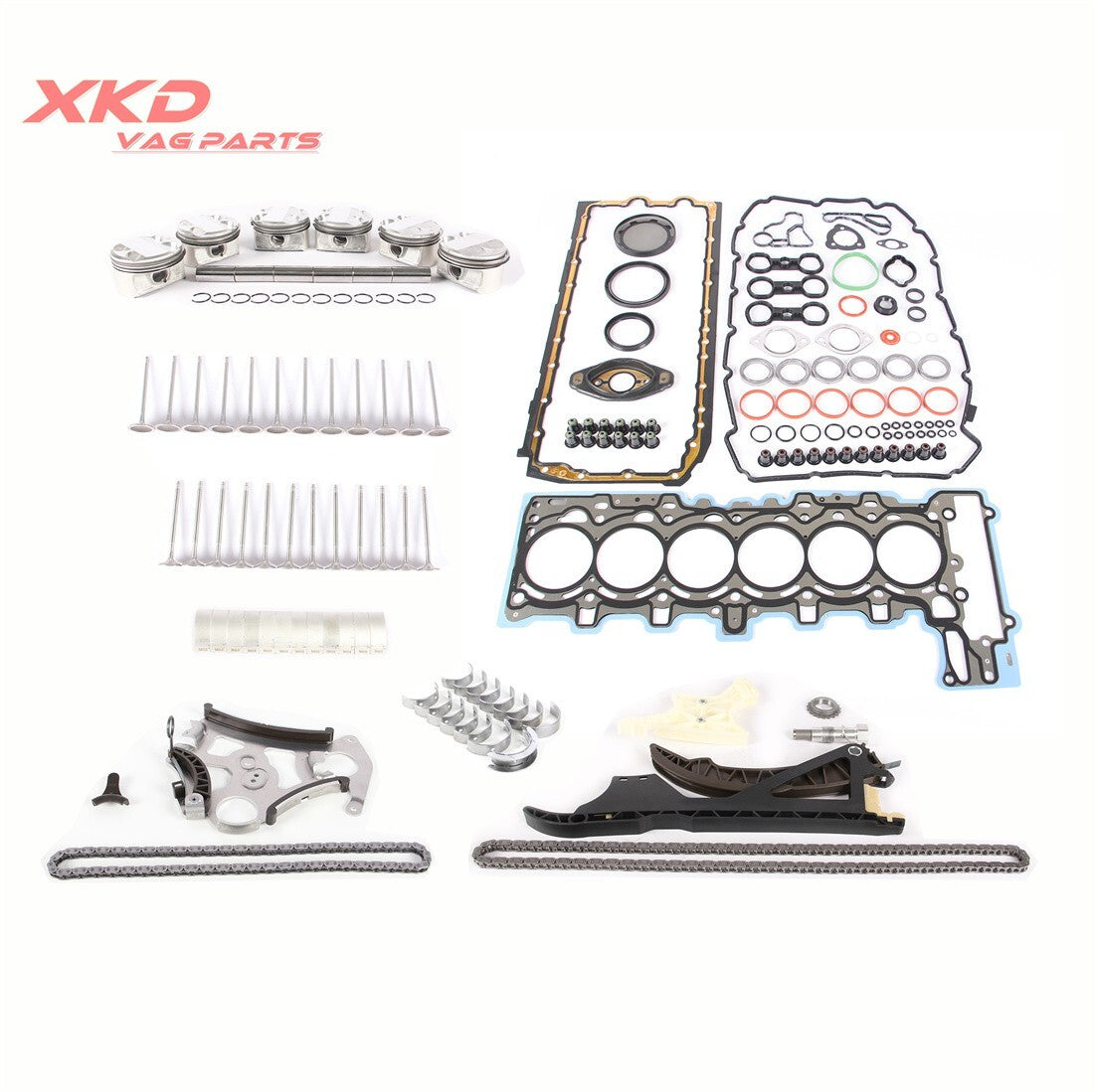3.0L Gasket, Piston and Valve Rebuild Kit for BMW 325i, 525i, X3, Z4, N52B30