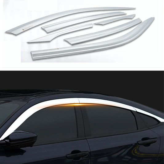 for Honda for Civic sedan 2016-2021 silver Door Visor Vent Shade Rain Window Guard