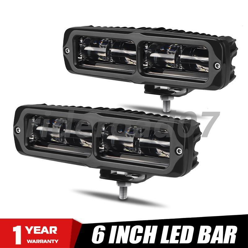 2X 6INCH 6D 20W LED Work Light Bar Spot Pod Fog Driving Truck SUV ATV Motorcycle
