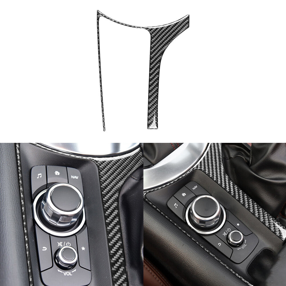 Carbon Fiber Interior Multimedia Box Frame Cover Trim for Mazda MX-5 2016-2020