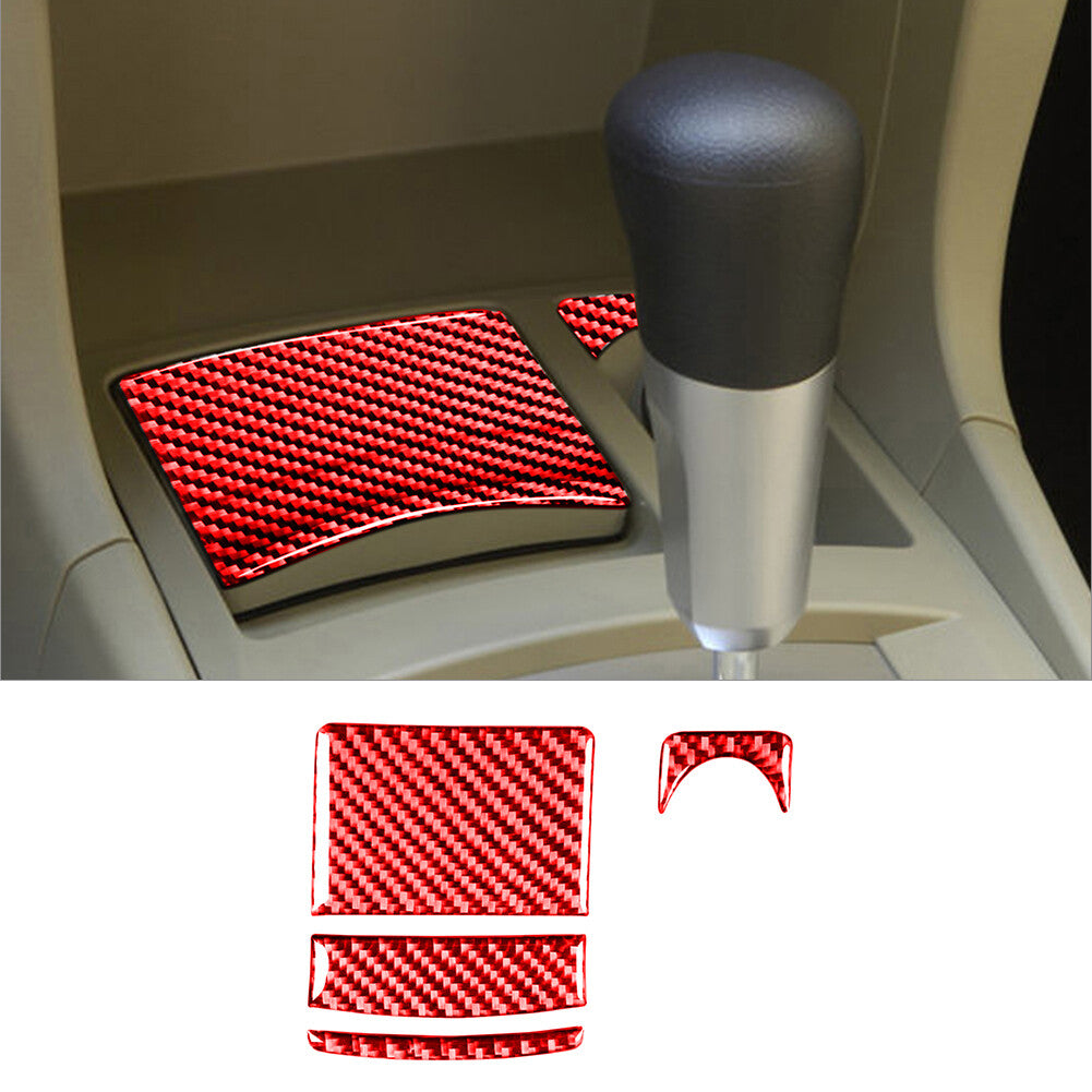 for Mitsubishi Lancer Red Carbon Fiber Interior Ashtray&Power Outlet Cover Trim