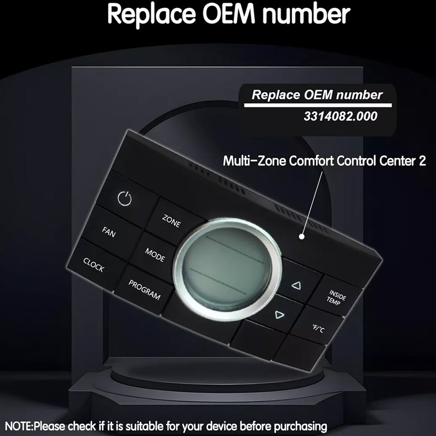 Multi-zone Comfort Control Center II Thermostat Black 10 Buttons 3314082.000 RV Q