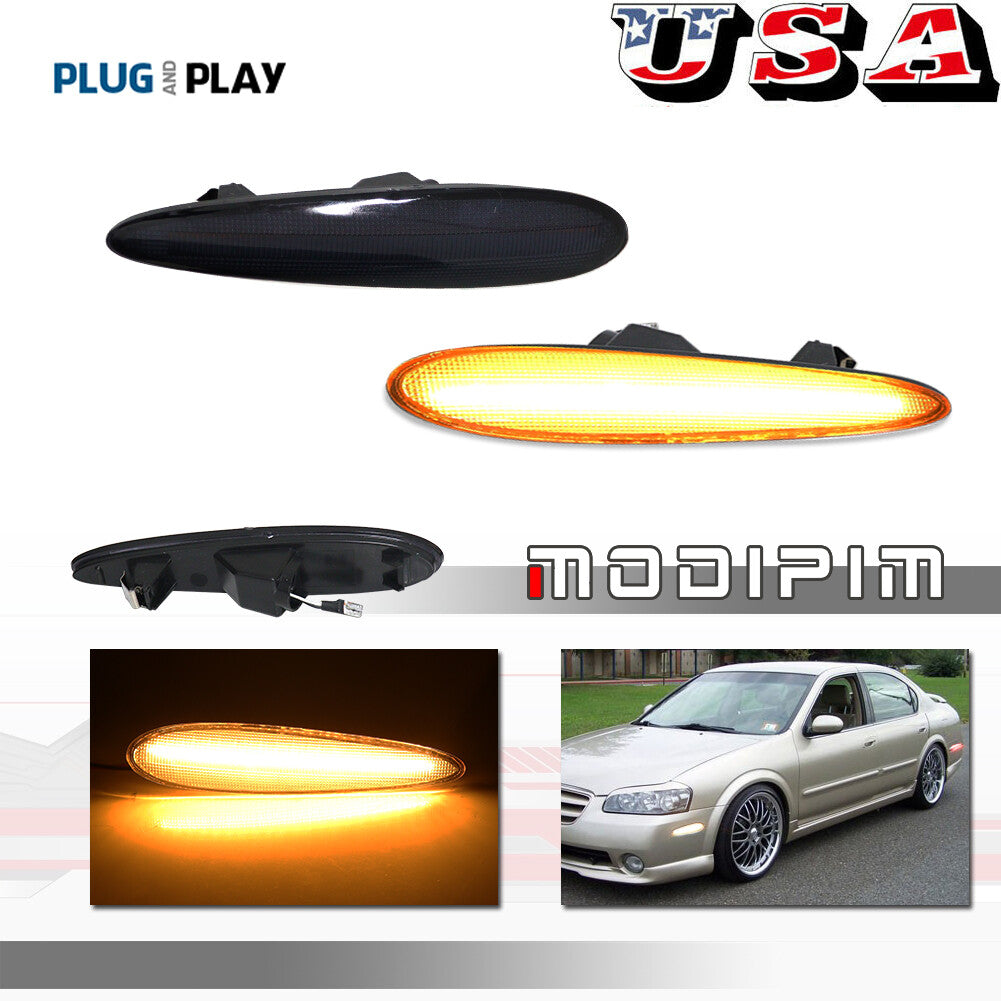 Smoked lens amber LED front marker light suitable for 2000-2003 MXIMA- v