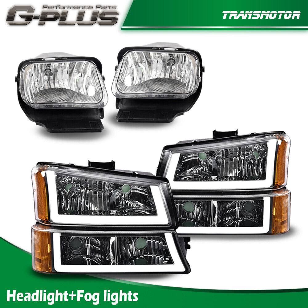 LED DRL Amber for CHRome Headlight + Bumper Fog Light Fits 03-06 for Silverado - v