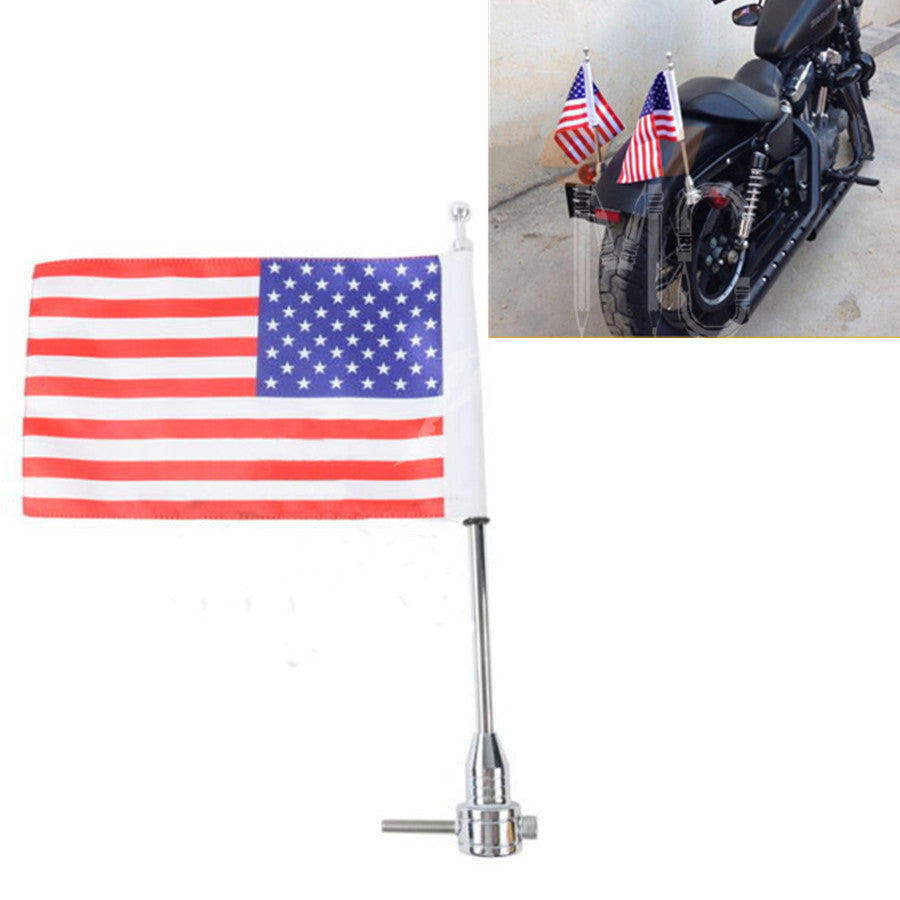 Luggage Rack Vertical Flag Pole American for Harley Touring Road King Glide FLHT Q