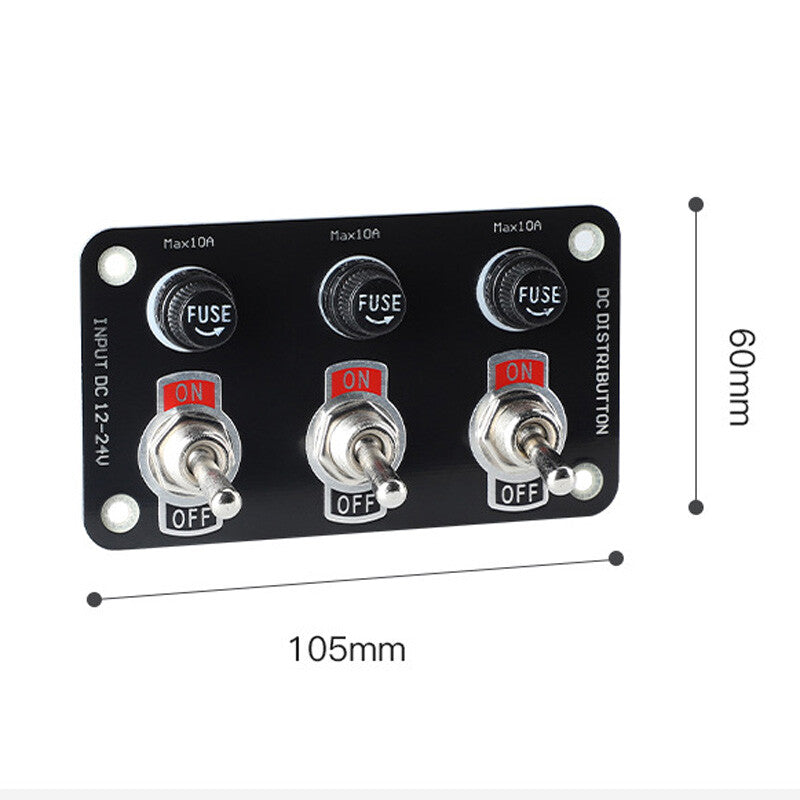 3-Gang joystick toggle switch metal panel 3-position 3-pin switch board - n