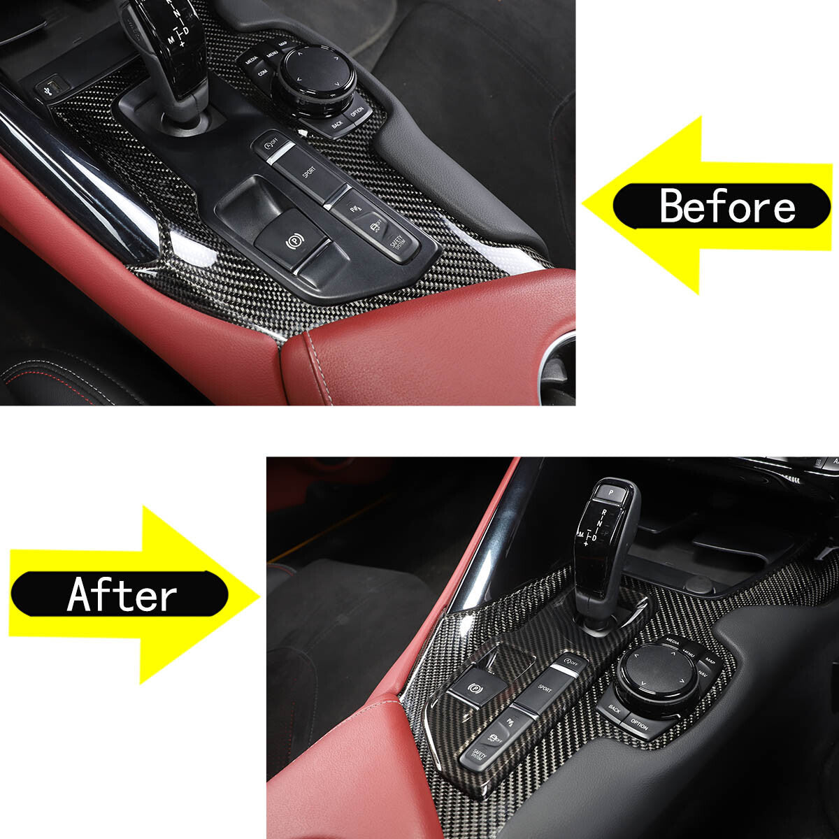 Carbon Fiber Exterior Center AC Mode Trim Frame for Maverick 2022 2023- v