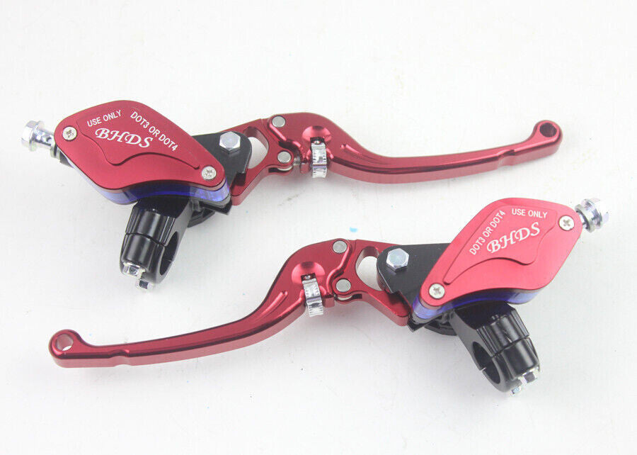 7/8 Red CNC Hydraulic Brake Clutch Master Cylinder Levers Motorcycle Scooter