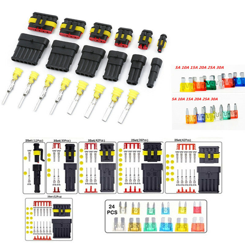 Car Seal Waterproof Electrical Wire Connector Plug Fuse 1/2/3/4/5/6 Pin Terminal
