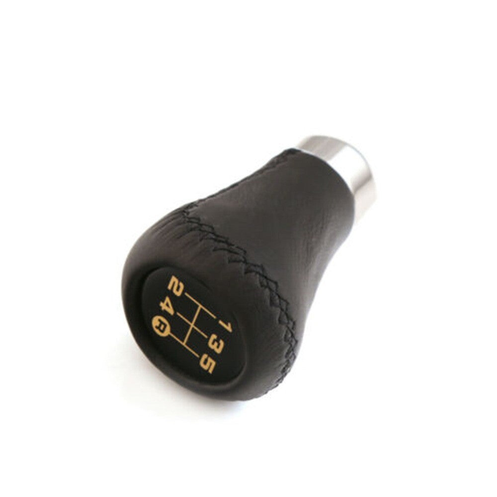 1x Car Truck Manual 5-Speed Gear Shift Knob Shifter Lever Black Leather Aluminum n