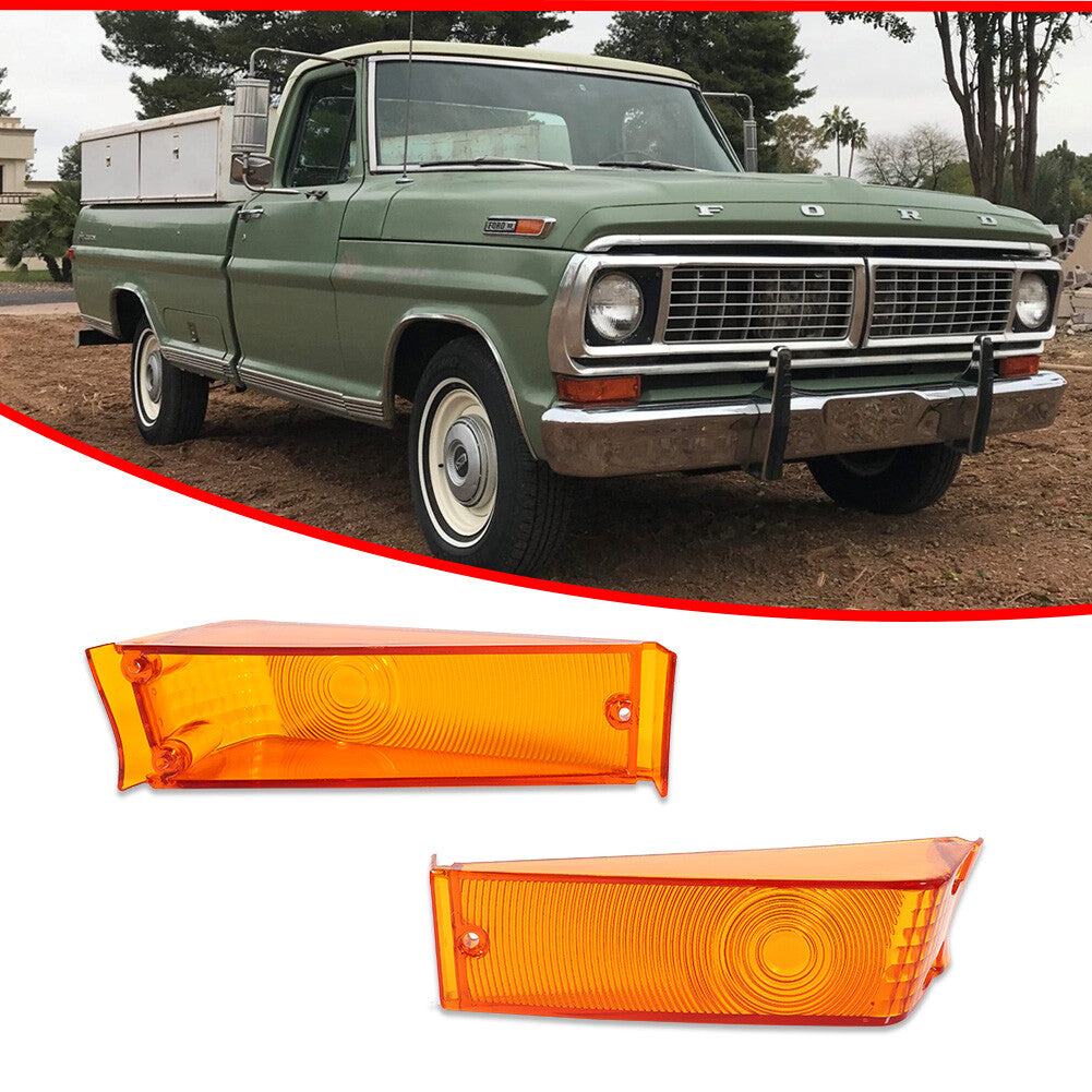 for F-100 F100 Turn Signal Light Amber Lens Kit Left and Right 1970 - 1971 - 1972 - v