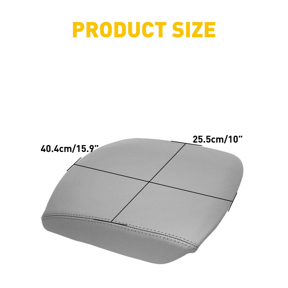Fit 09-15 for Honda Pilot Leather Center Console Cover Front Door Armrest Cover Gray - v