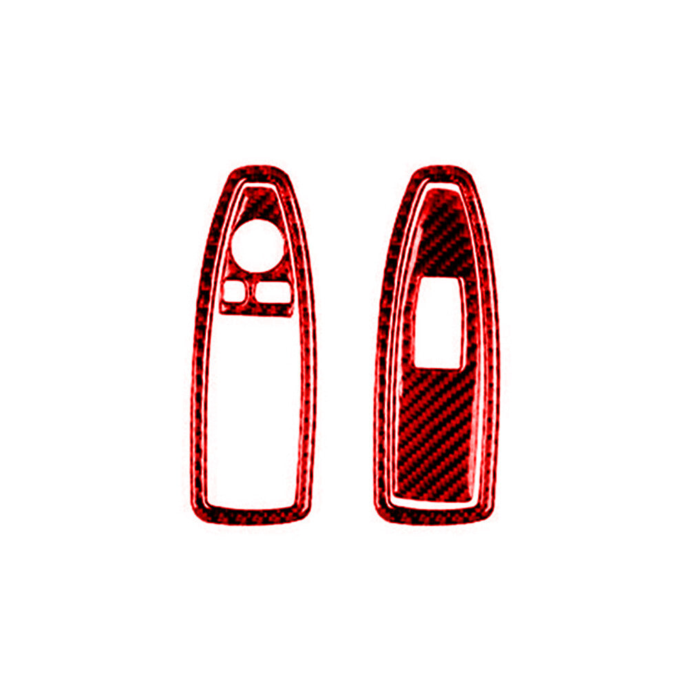 Red Carbon Fiber Interior Door Inner Panel Trim Strip for Audi A4 S4 2005-2008 v