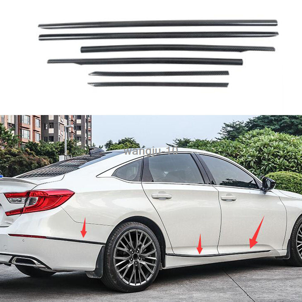 2018-2022 for Honda Accord Black Steel Door Body Side Molding Strips Cover Trim