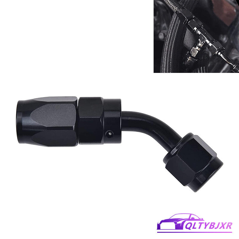 1Pc 45¡ã 45Degree Swivel Hose Line End Fitting Adapter AN6 6AN Fuel Oil Black