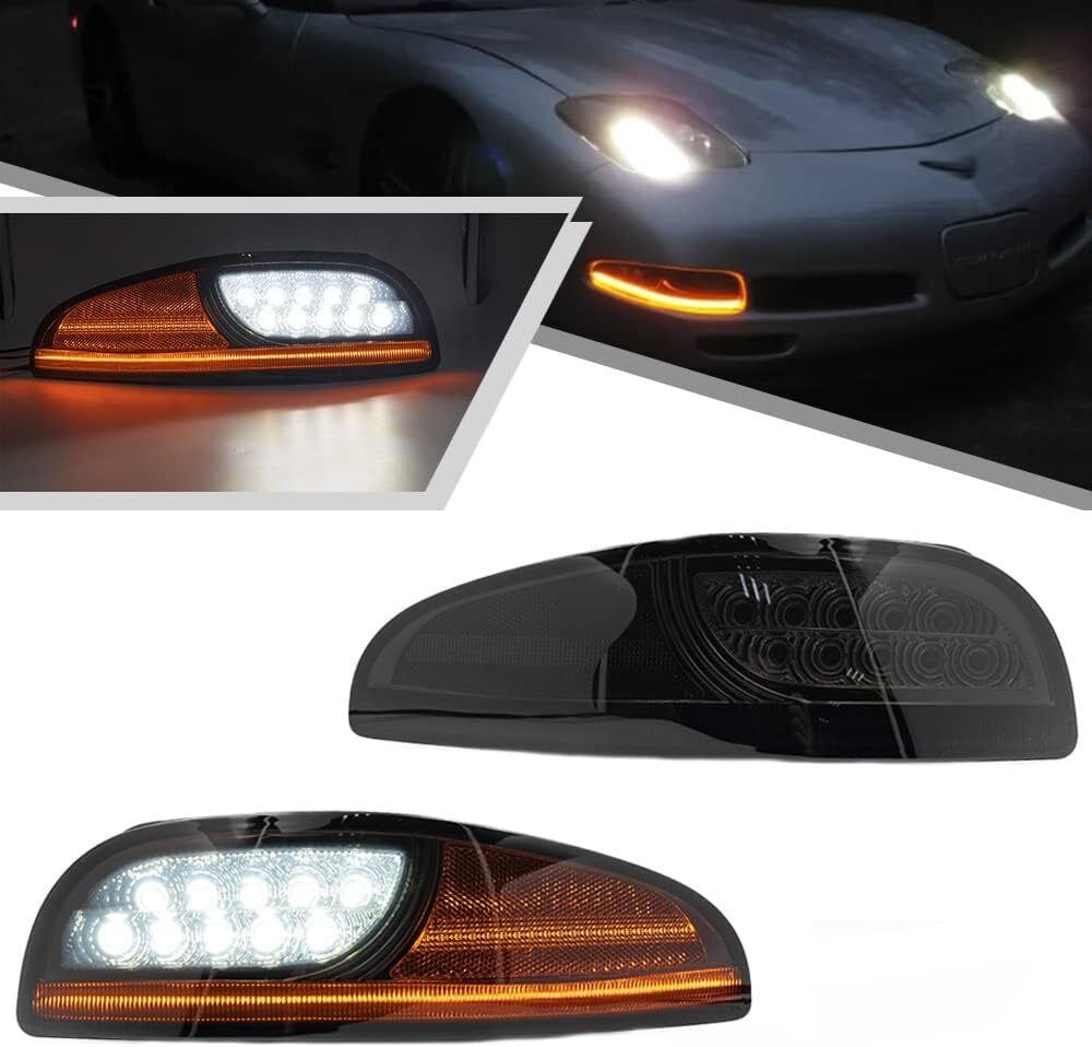Smoke sequence LED front turn signal DRL parking applicable to 97-04 for Chevrolet for Corvette C5