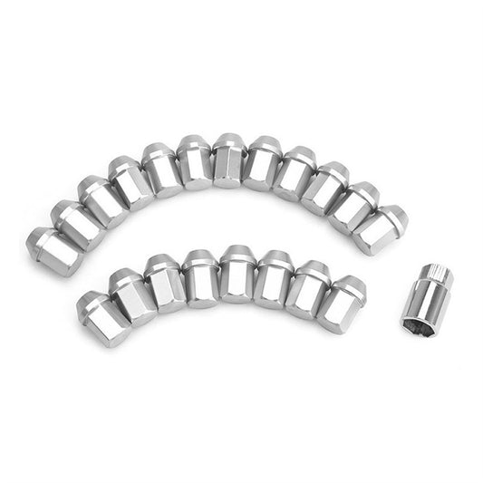 M12x1.25 16Pcs 35mm Close End Lug Nuts + 4Pcs Anti Theft Wheel Lock Nut Aluminum Q