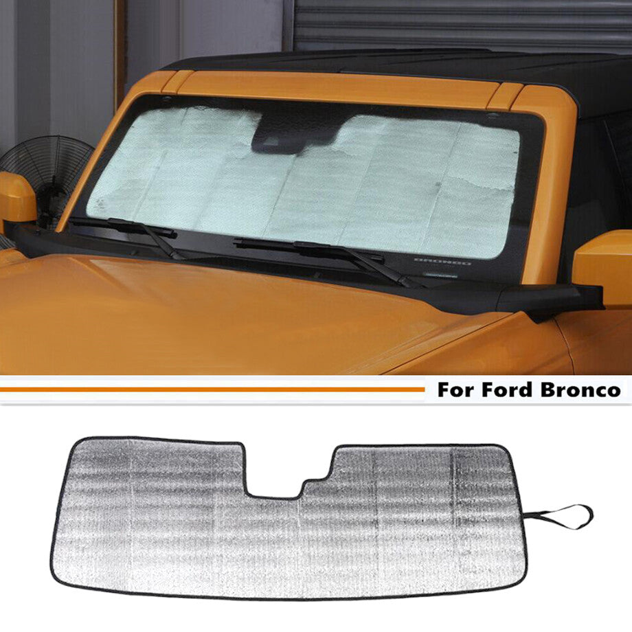 Accessories Silver Car Front Windshield Sun Shade Foldable For Bronco 21-24 v