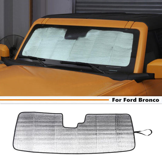 Accessories Silver Car Front Windshield Sun Shade Foldable For Bronco 21-24 v