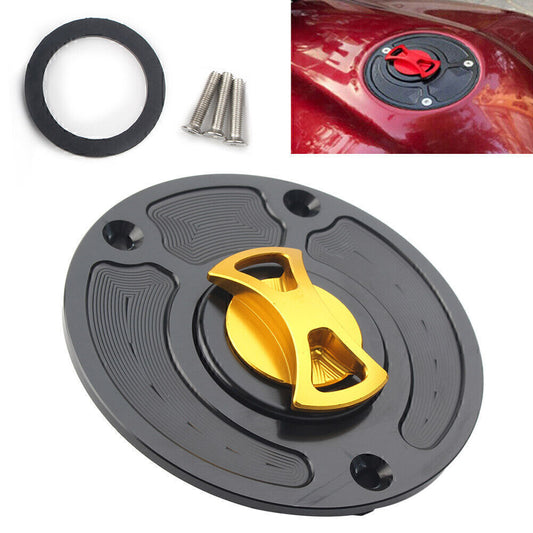 1x Gold for Kawasaki ZX10R ZX9R Motorbike Fuel Gas Tank Cap Cover Keyless Q