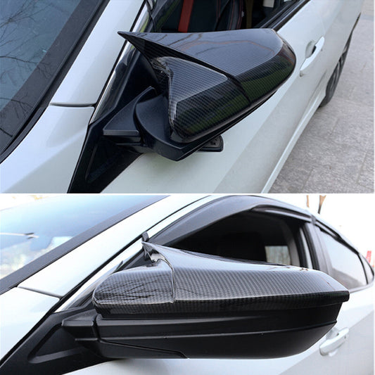 Carbon fiber rearview mirror cover for Honda for Civic 2016 - 2021 OX Horn.