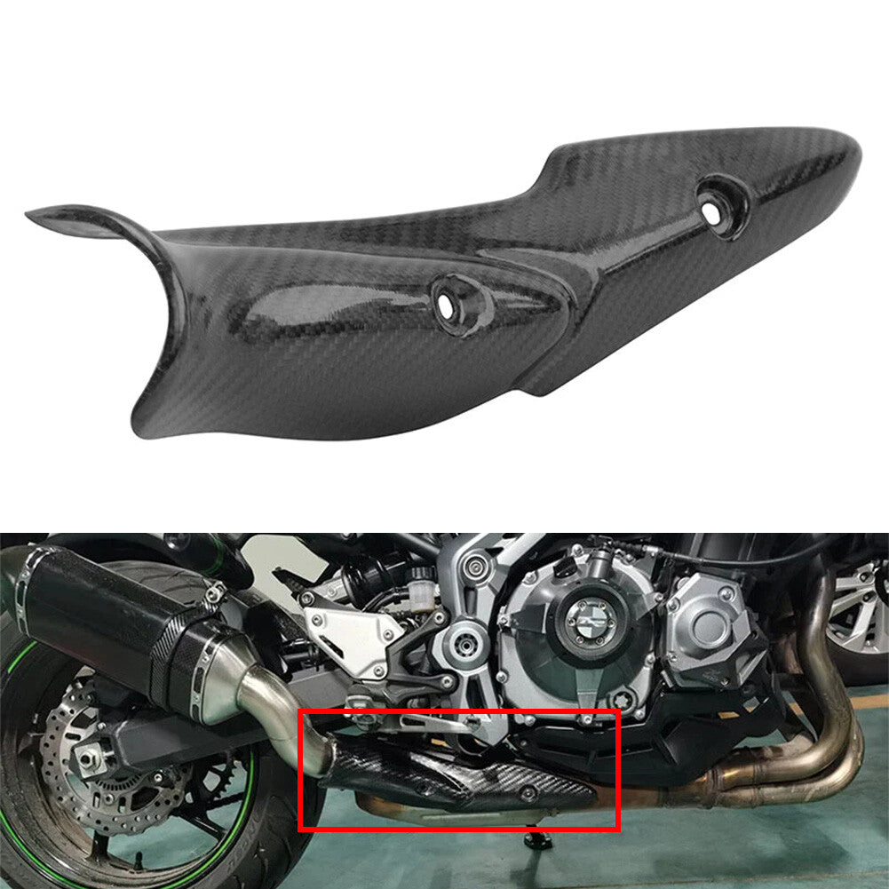 Carbon Fiber Heat Shield Exhaust Cover Guard for Kawasaki Z900 2017-2019