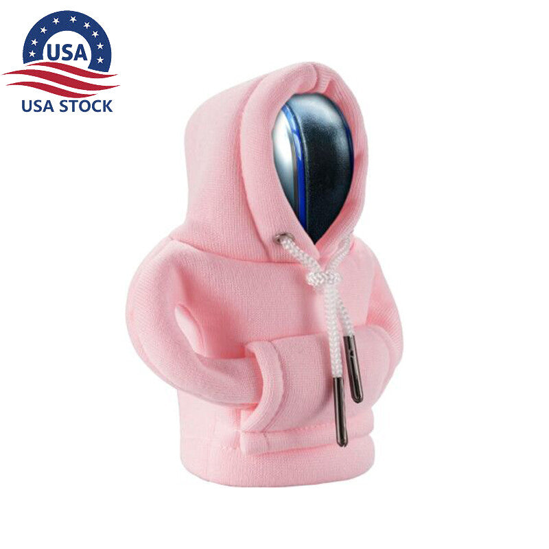 2PC Car Gear Shift Cover for Mini Hoodie Car Gear Shift Knob Cover Shirt Pink Shift Q