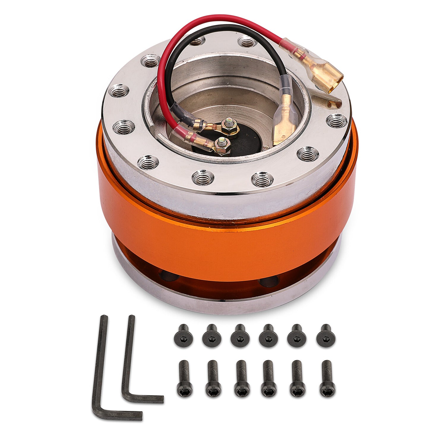 Universal Orange Steering Wheel Quick Release Hub Race Adapter Snap Off Boss Kit